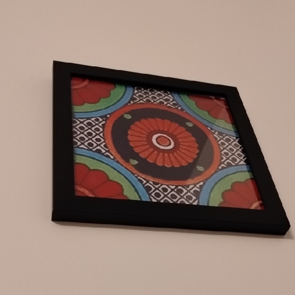Colorful Geometric Wall Art in Black Frame - Picture 7 of 8